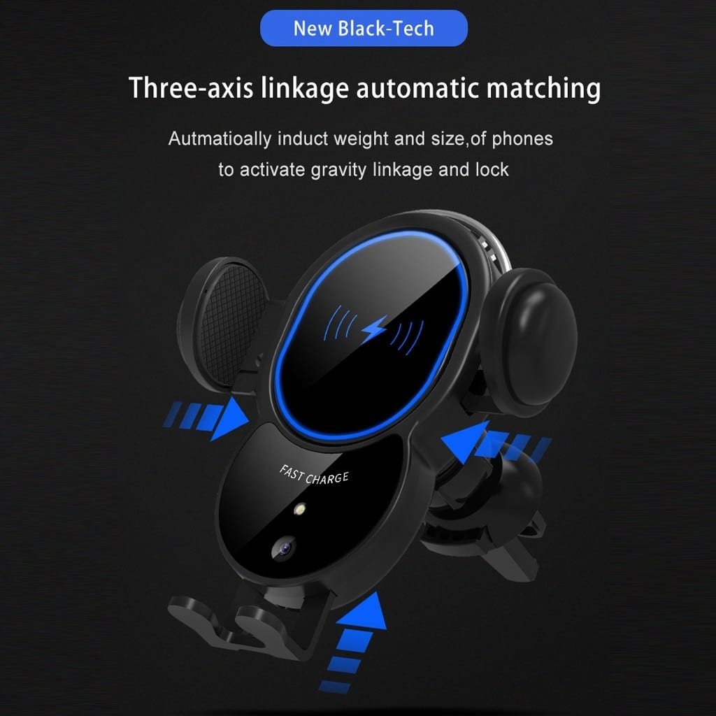 10W Wireless Triangle Mount Automatic Clamping Car Fast Charger - Sxndhu Hub
