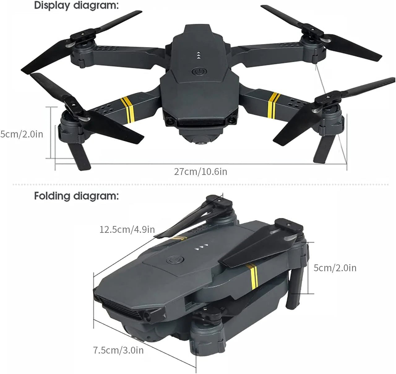 4K HD Dual Camera RC FPV WiFi Portable Wide Angle Foldable Quadcopter Drone - Sxndhu Hub