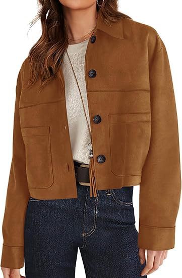 European And American Style Women Faux Suede Short Jacket Casual Lightweight Autumn Fashion - Sxndhu Hub