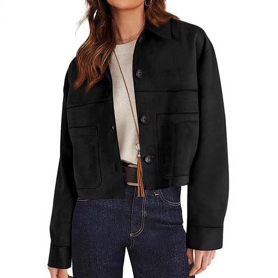 European And American Style Women Faux Suede Short Jacket Casual Lightweight Autumn Fashion - Sxndhu Hub