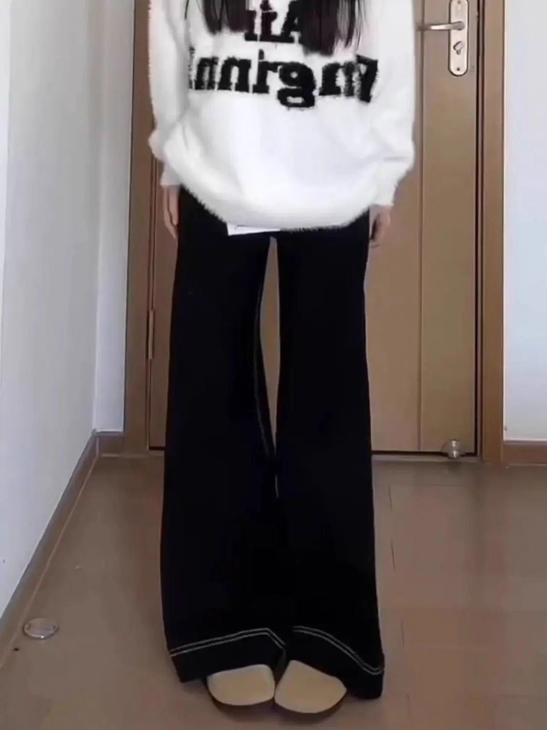 Factory Wholesale Black HIgh Waist Denim Wide Leg Pants Women New Summer Style Loose an Versatile Comfortable Floor Length Pants - Sxndhu Hub