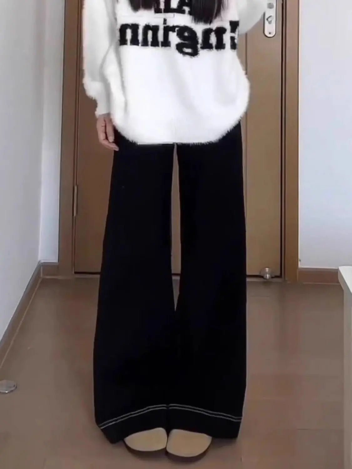 Factory Wholesale Black HIgh Waist Denim Wide Leg Pants Women New Summer Style Loose an Versatile Comfortable Floor Length Pants - Sxndhu Hub