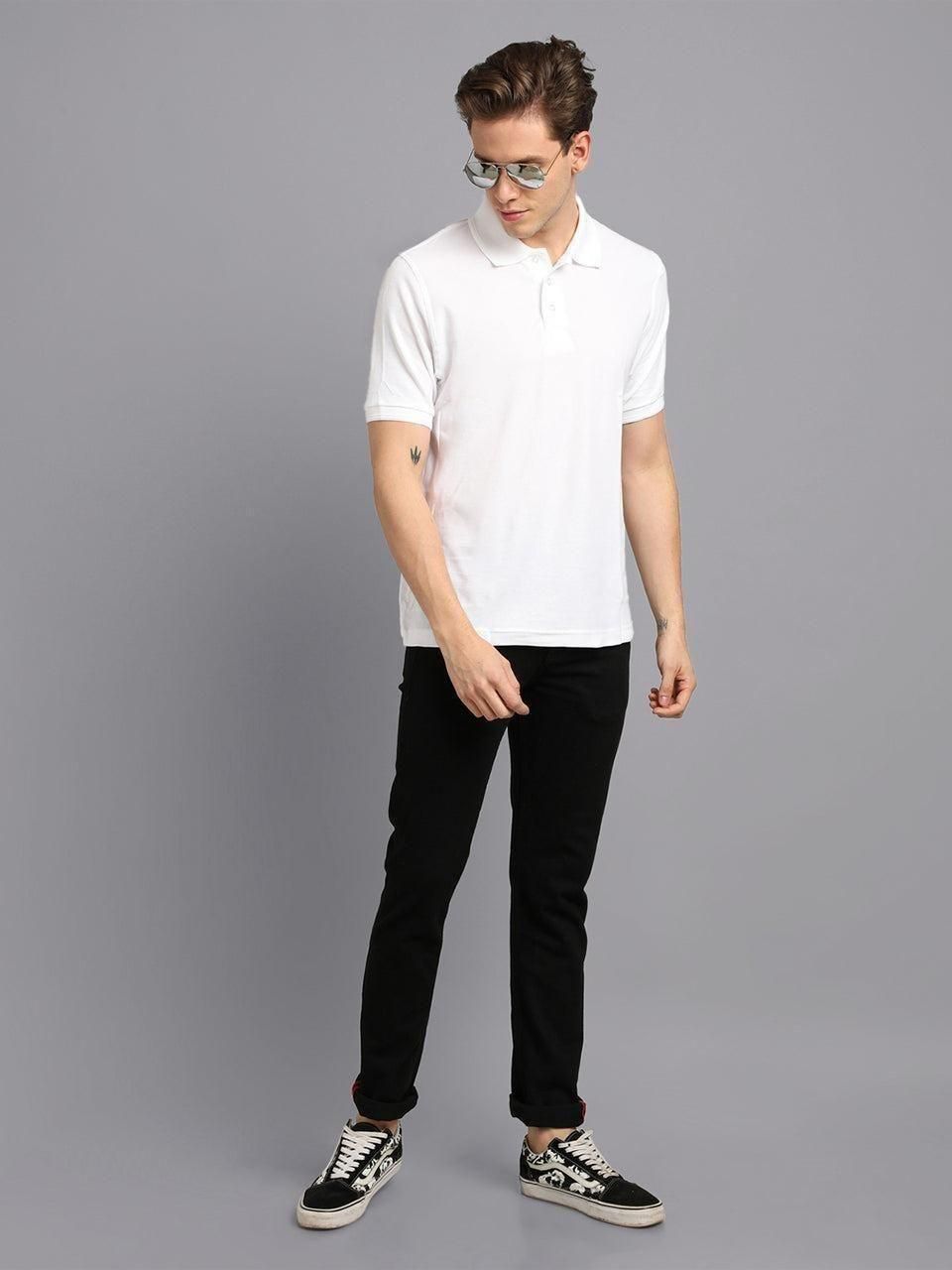 Matte Solid Half Sleeves Men's Polo T-Shirt - Sxndhu Hub