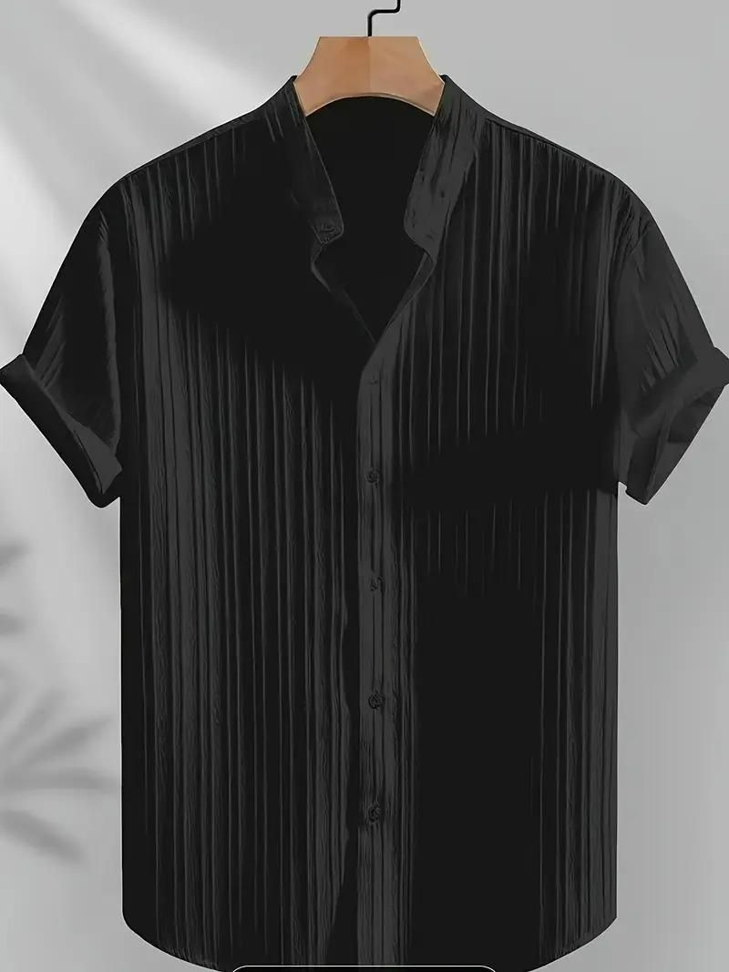 Men's Solid Retro Short Sleeves Button - Up Shirt Pack of 3 - Sxndhu Hub