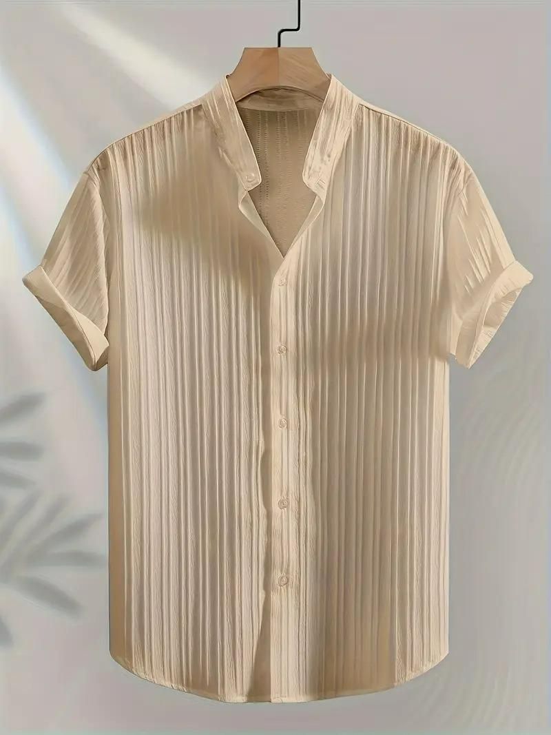 Men's Solid Retro Short Sleeves Button - Up Shirt Pack of 3 - Sxndhu Hub