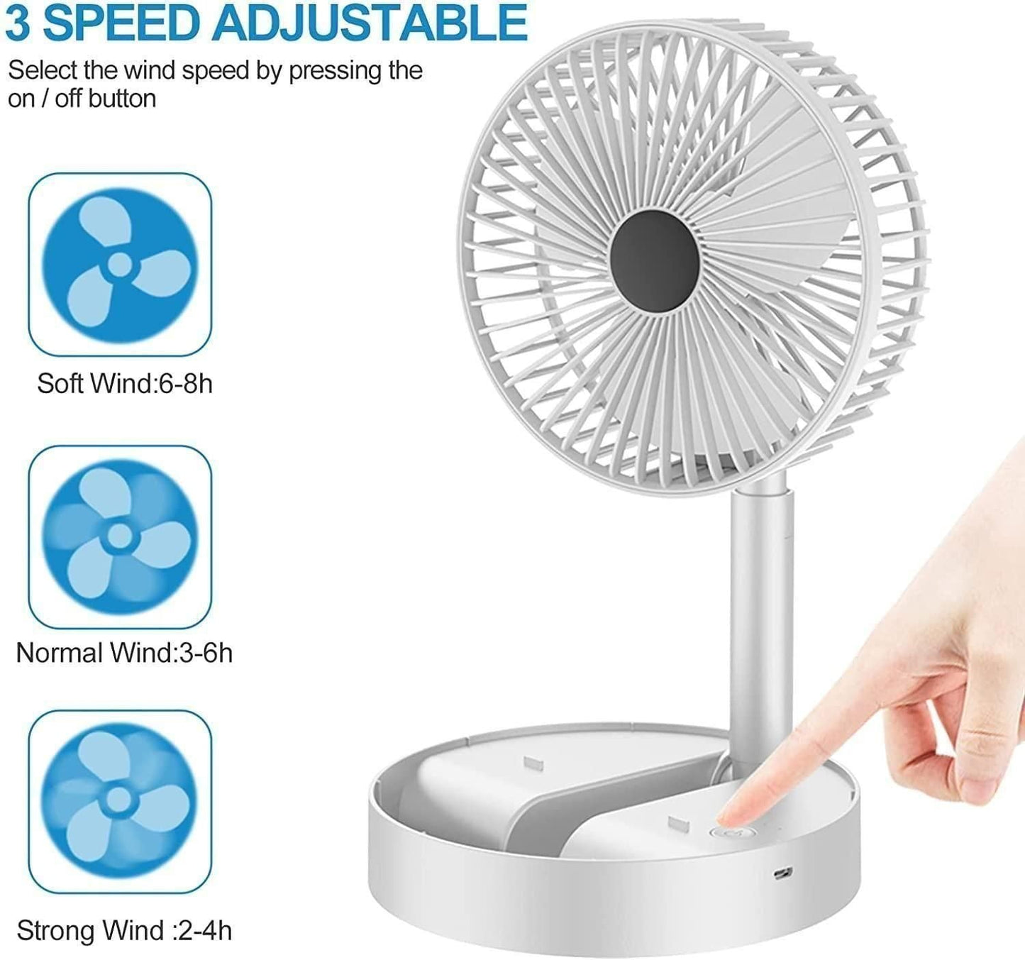 Powerful Rechargeable Table Fan - Sxndhu Hub
