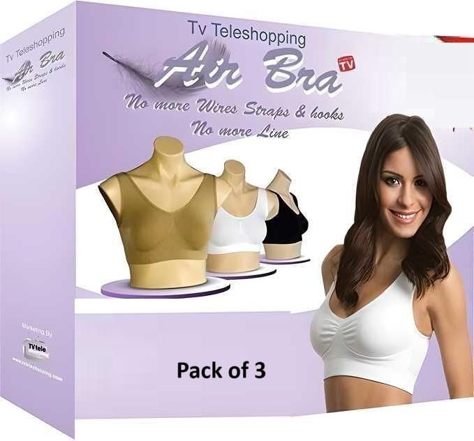 Women's Multicolor Air Bra Pack Of 3 Free Size - Sxndhu Hub